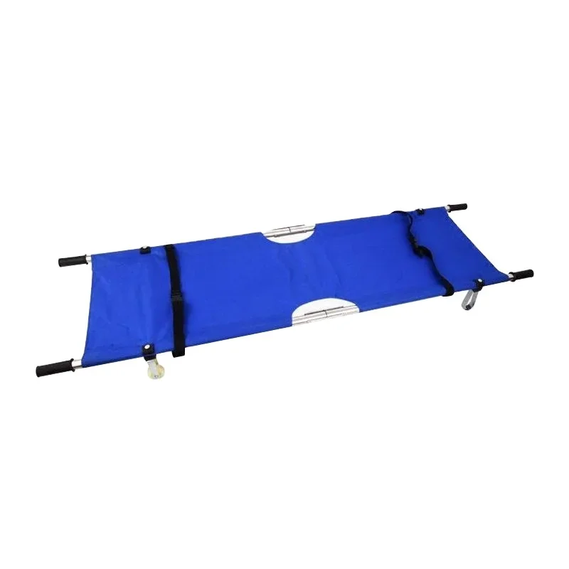 

Thicken Emergency Rescue Foldable Manual Stretcher Hospital Transport Stretcher with four wheels