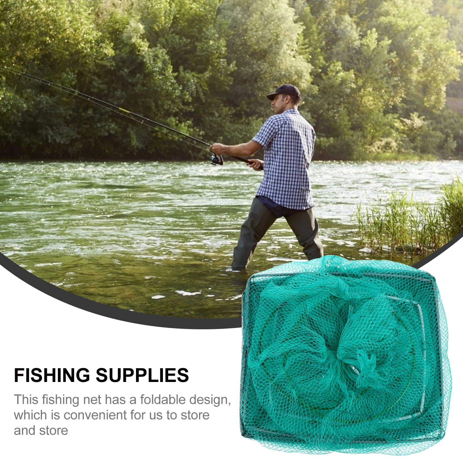 

Fishing Cage Collapsible Traps Bait Catching Net for Caught Crab Nylon Foldable