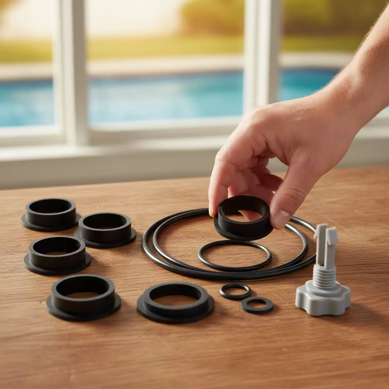 12 Pieces Exhaust Valve Seals Long-Lasting Pump Seal Kit Hardware Heavy-Duty for Pool Owners