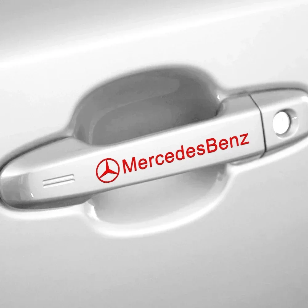 4Pcs Car Door Handle Badge Wiper Decal Auto Window Sticker For Mercedes Benz B/C/E/S Class A Class C200L GLC GLE CLA GLK GLA AMG