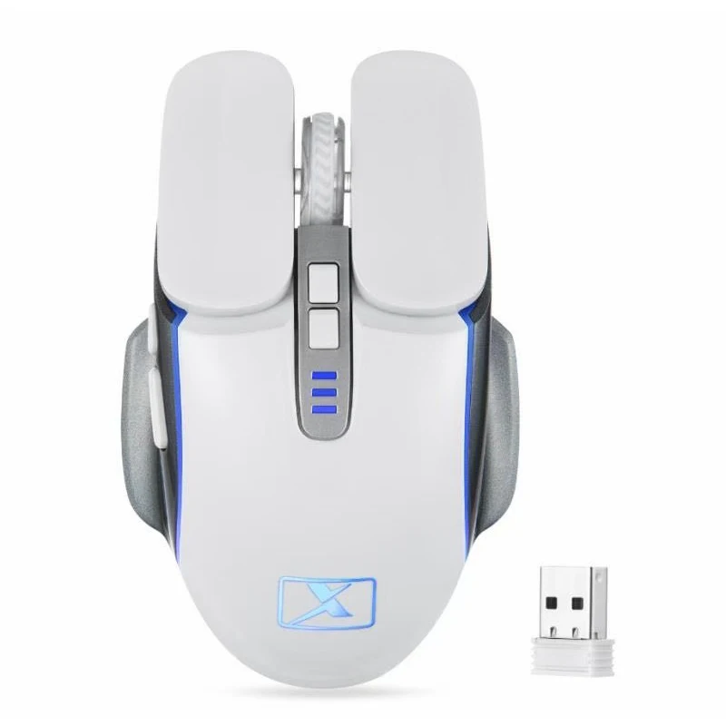 Imagem -04 - sem Fio Recarregável Mecânica Gamer Mouse 2.4g 6d 3500dpi Notebook Desktop Laptop Acessórios Preto Branco