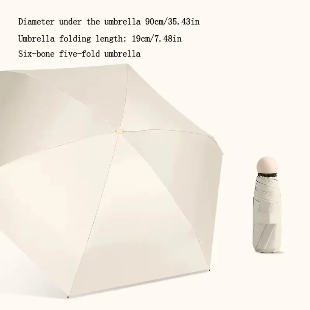 Mini Capsule Umbrella Dual Use Sun Rain Windproof Portable Outdoor Travel Sun Protection Umbrella