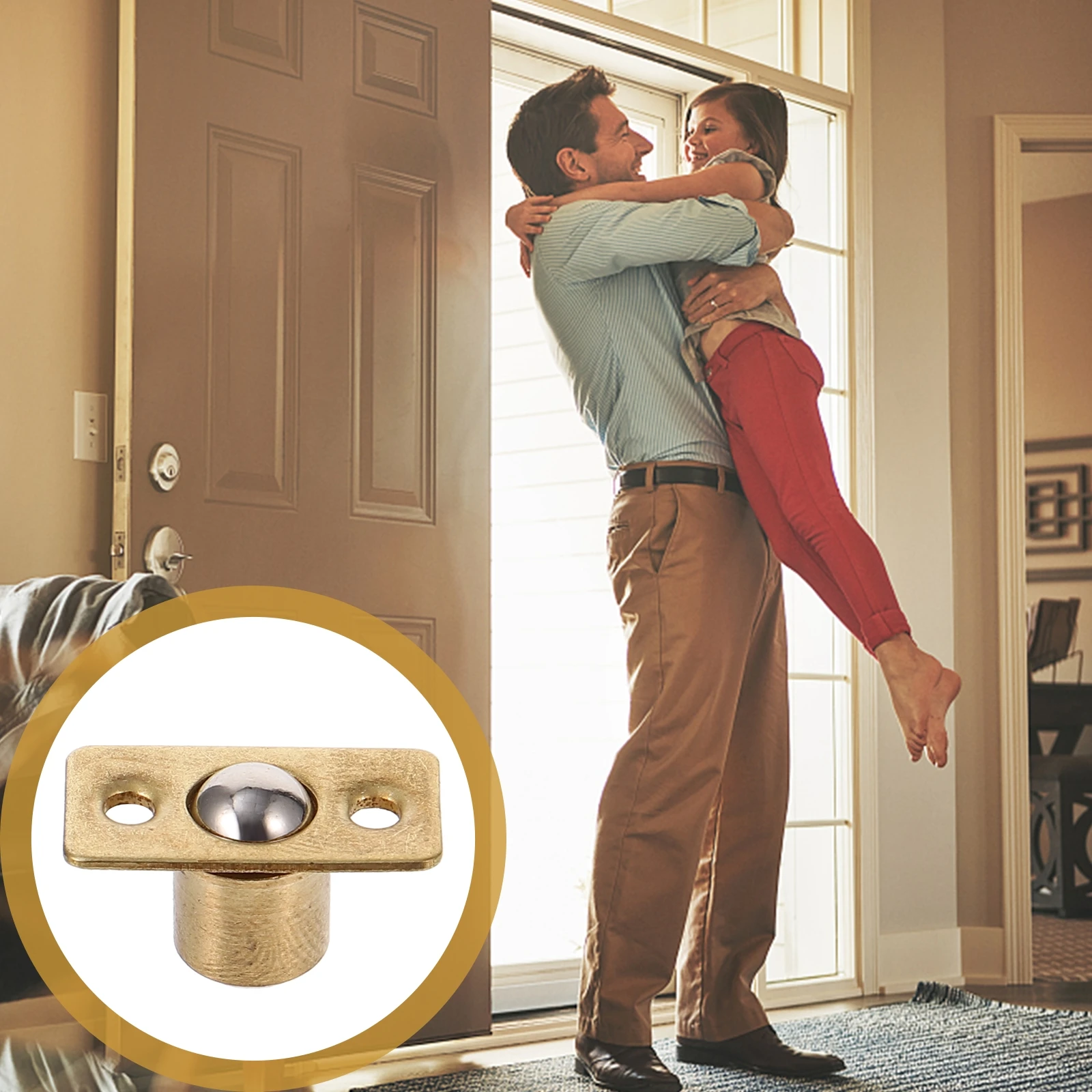 

10Pcs Copper Ball Catch Latch Furniture Accessory Sturdy Durable Invisible Door Closet Spring Lock Ball Catch Latch