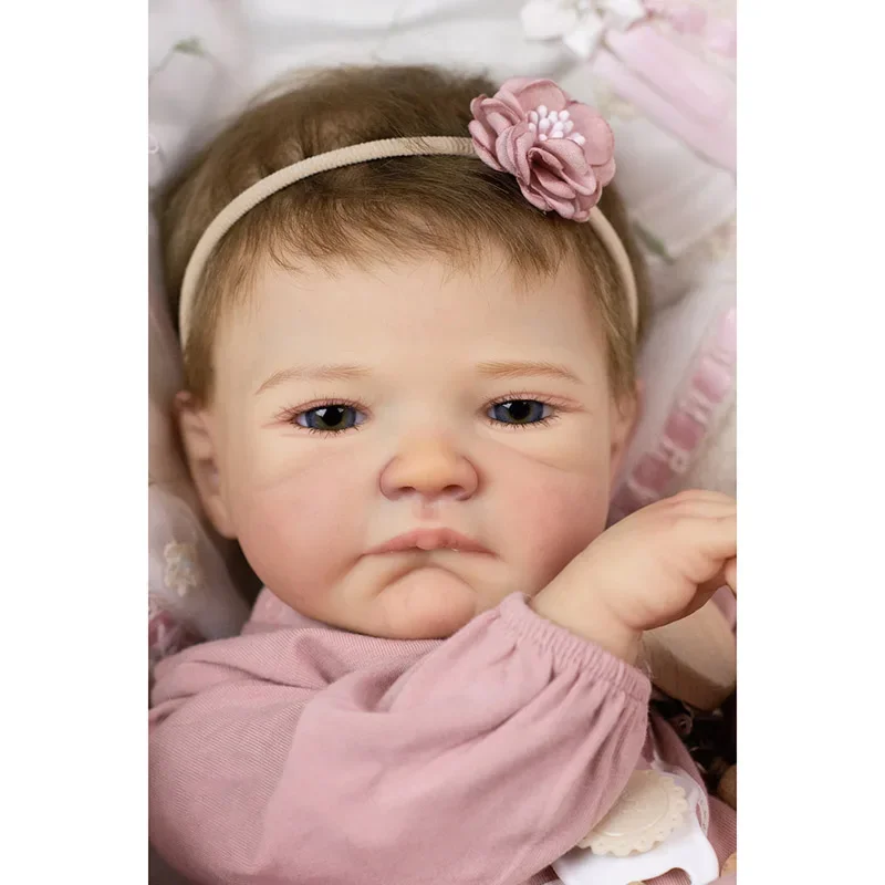 

19inch 48cm August Awake Reborn Baby Doll Soft Touch 3D Skin Hand-Rooted Hair Visible