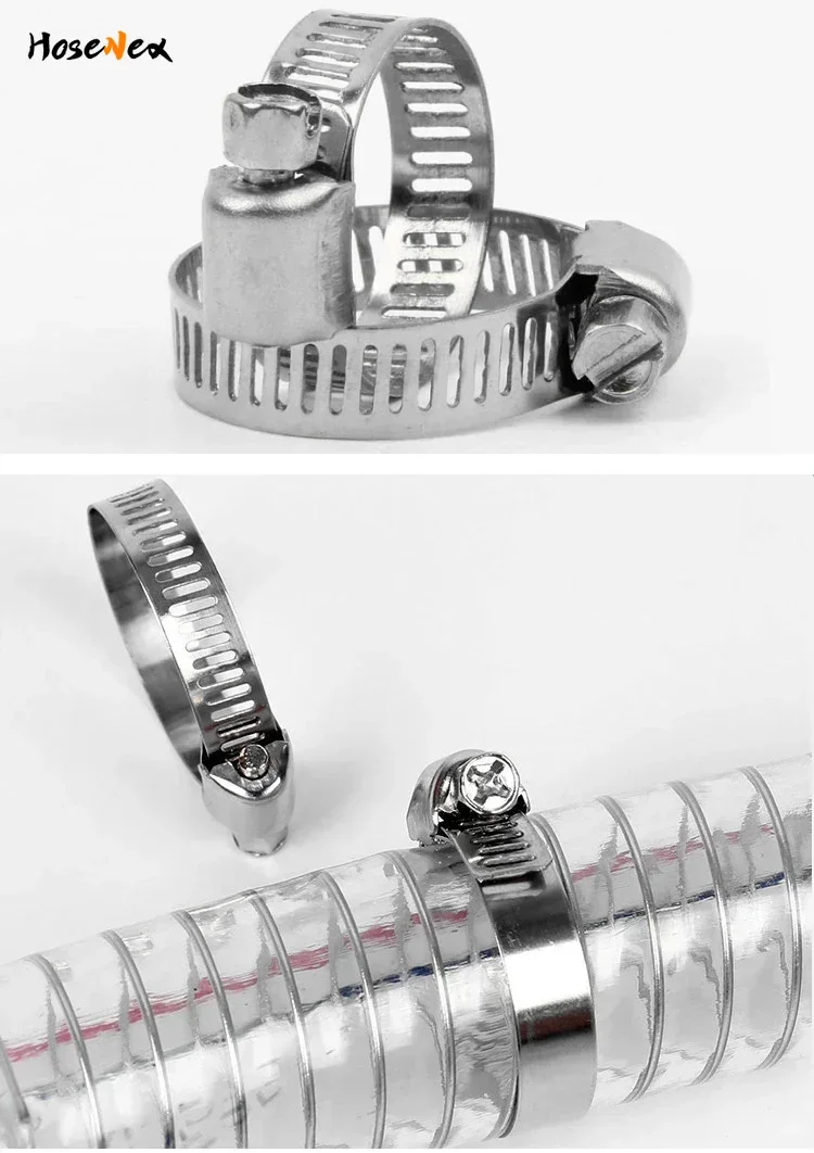 Colliers de serrage en acier inoxydable, 8-120mm, Clips d'engrenage d'entraînement à vis sans fin réglables pour tuyau d'air et d'eau de carburant, colliers marins automobiles, 5/10 pièces