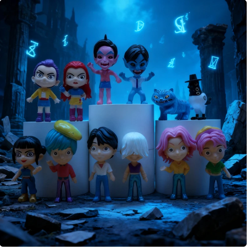 6 pcs/8 pcs/12 pcs Anime KPOP Demon Hunters Pluche Heks Jacht Serie Model Beeldjes kinderen speelgoed Beeldjes Geschenken Kerstcadeaus