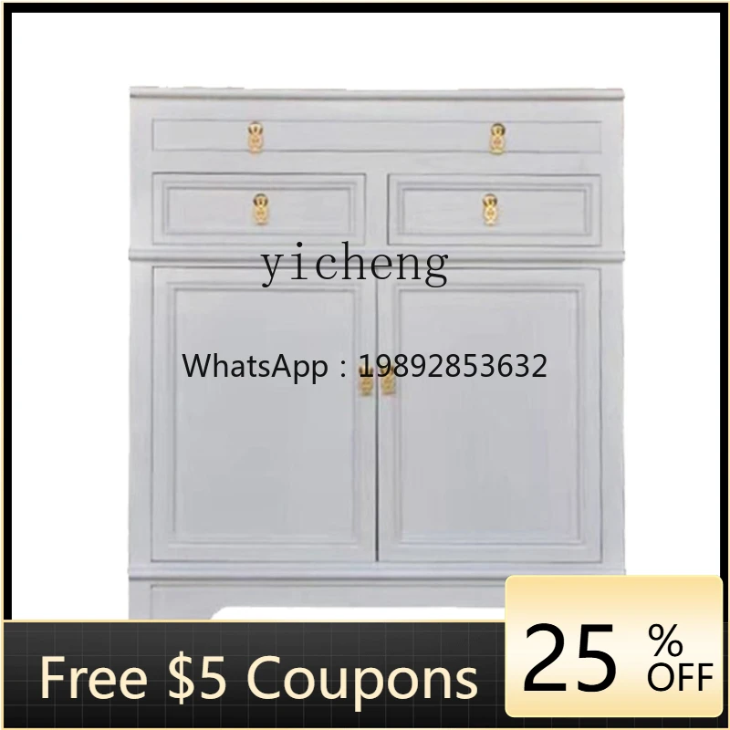 

ZZZk Old Elm Altar Three-Layer Buddha Shrine Household Solid Wood Incense Burner Table Chinese Clothes Closet Worship Table