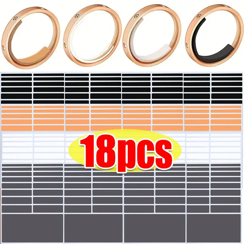 18pcs 2025 New Ring Size Adjuster Invisible Inner Sticker Single-sided Adhesive Anti Slip Shock-absorbing EVA Sponge Pad