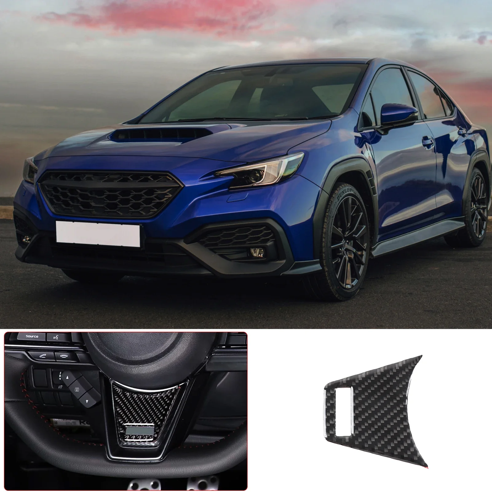 

For Subaru WRX 2021-2023 Soft Carbon Fiber Steering Wheel Frame Trim Sticker Car Accessories