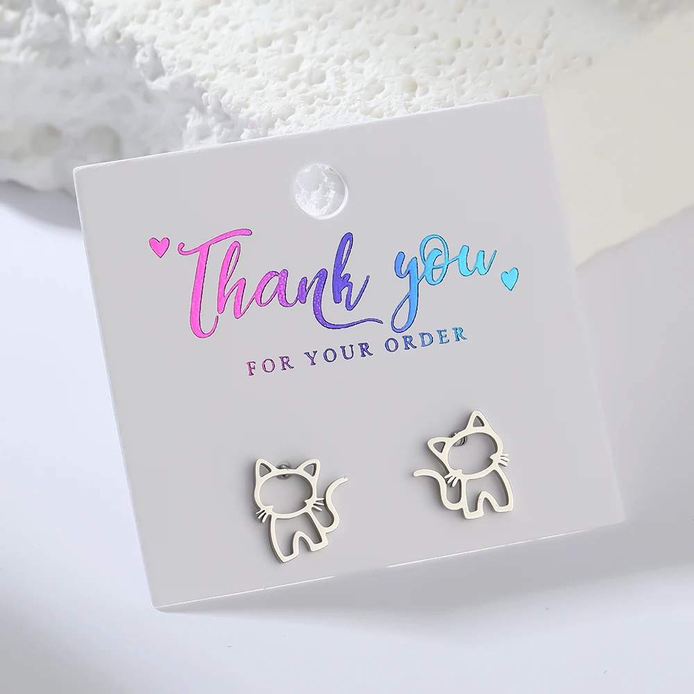 Dainty Kitty Cat Animal Auricular Cartilage Ear Piercing For Girls Not Allergic High Quality Stainless Steel Stud Earrings