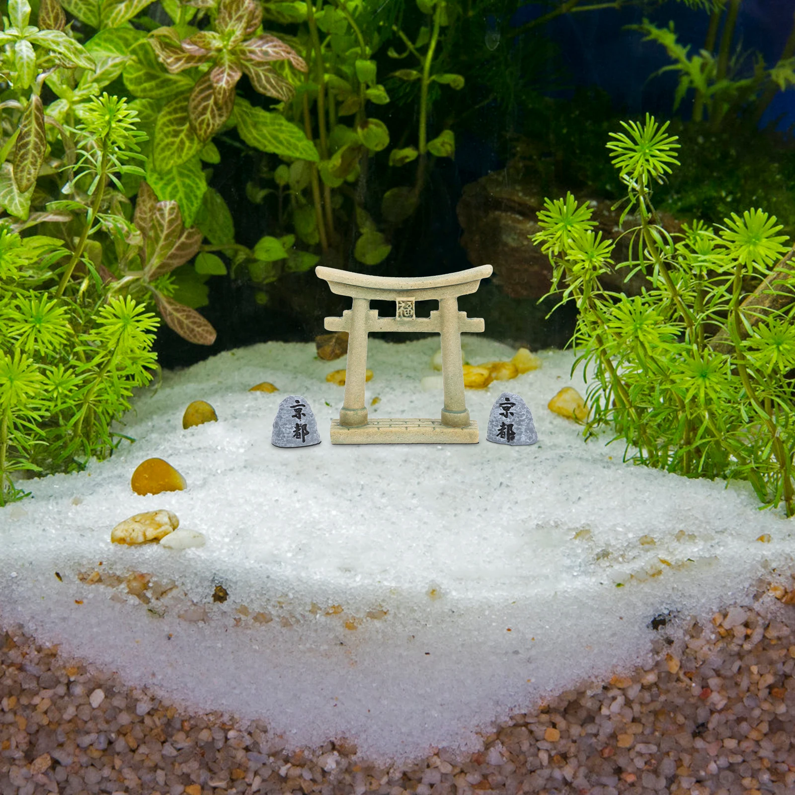 

1 set Mini Gate Decoration Japanese Style Resin Garden Statue Miniature Model Home Office Aquarium Decor Outdoor Indoor