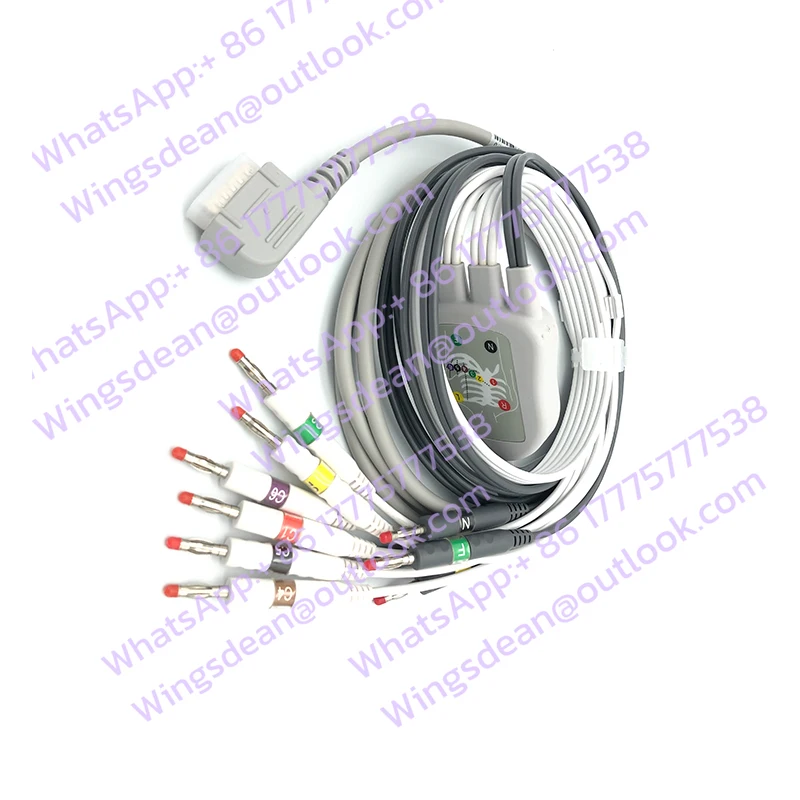 Applicable To KANZ109/ECG108/K131 Thickened Electrocardiogram Machine Lead Wire 15 Pins 12 Guides