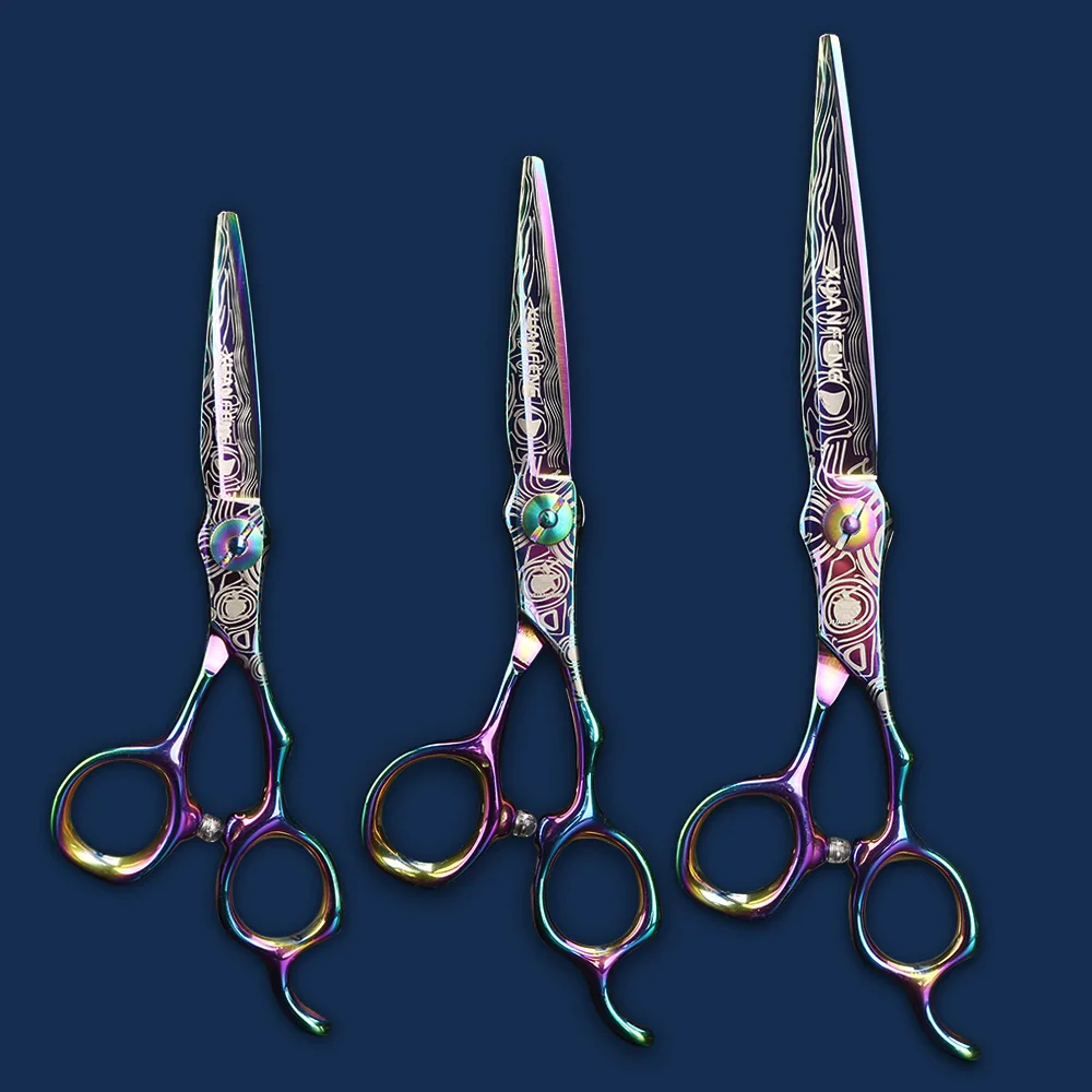 

5,5-дюймовые 6-дюймовые 7-дюймовые ножницы для волос, ножницы для стрижки сливового цвета, парикмахерский инструмент для укладки волос