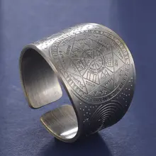Vintage Protection Ring With 7 Archangels And Metatron Cube Symbol.