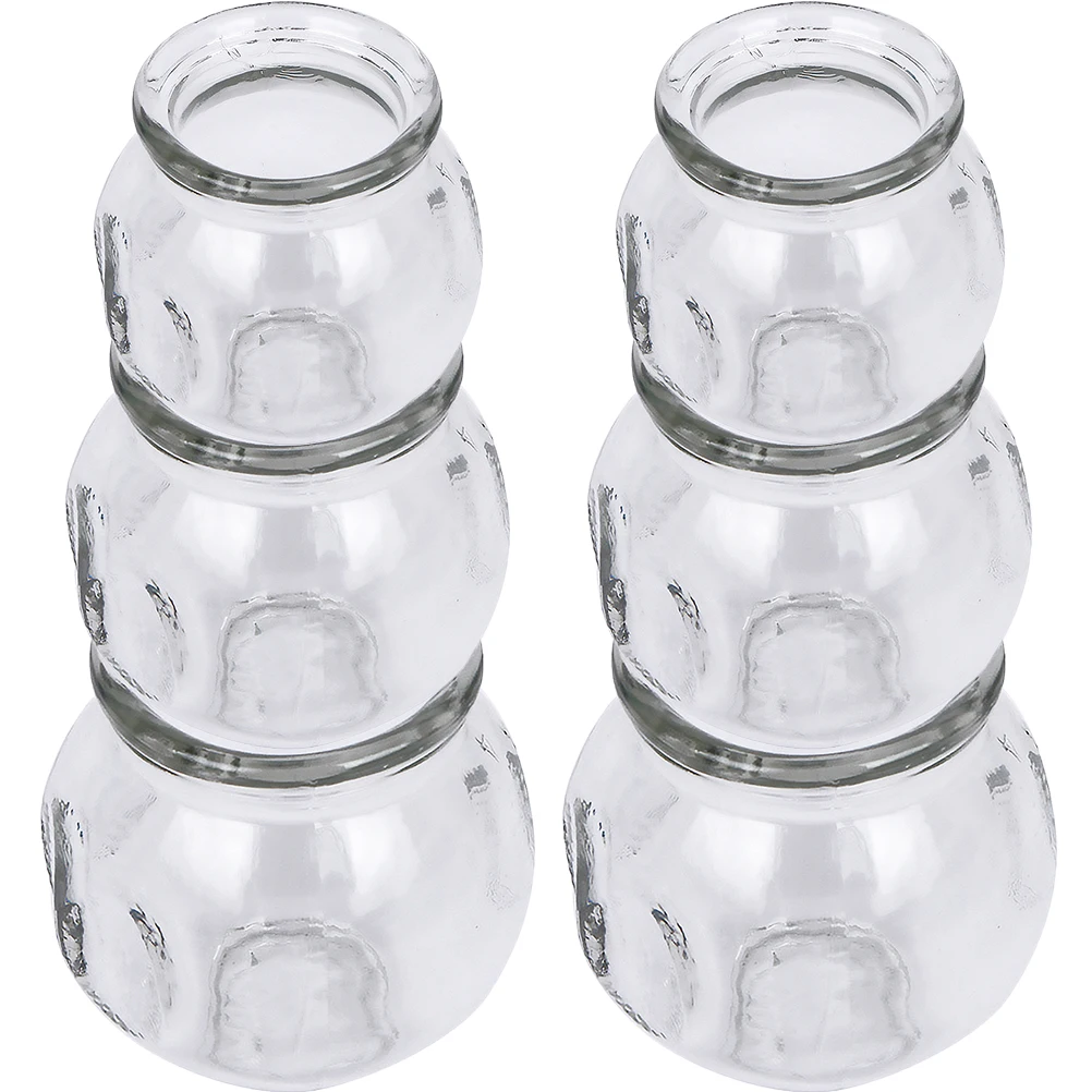 6-teiliges Vakuum-Schröpfgerät, transparent, für Massage, Windbecher, Feuerglas, Geräte-Set für Zuhause