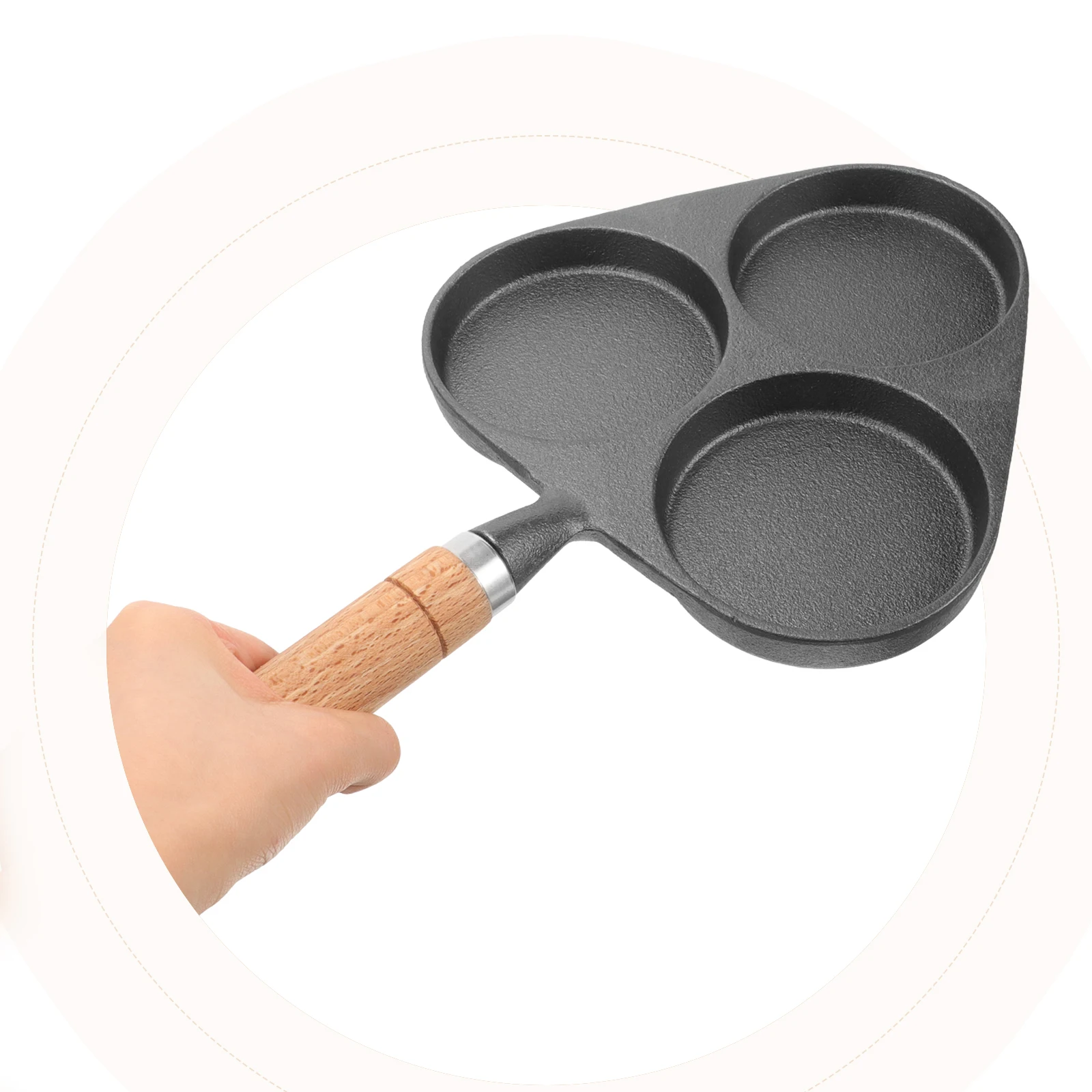 

Сковорода для яиц с 3 отверстиями, прочный материал, быстрый нагрев, легкое обслуживание, подарок на новоселье, сковорода для жарки яиц, чугунная посуда