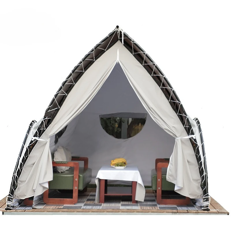 

Camping base light luxury solid wood pole, tent hotel resort parent son tour wild luxury homestay wooden house tent