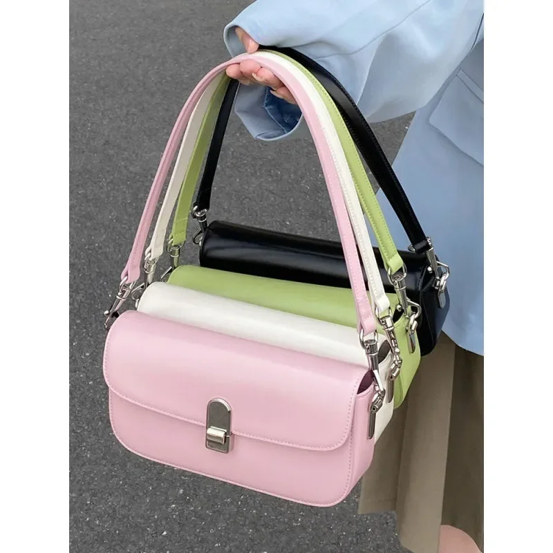 Koreańska moda słodkie torby na ramię z PU 2024 nowa popularna biurowa dama Crossbody kobiety prosta jednolita konstrukcja torba pod pachami Bolsa