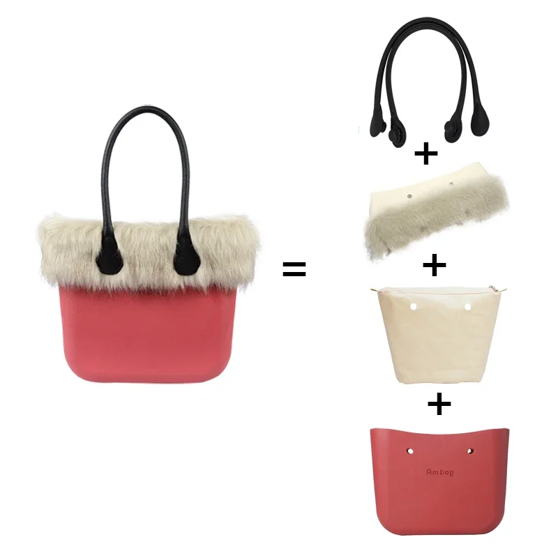 

2023 winter Fashion Women furry handbag Tote Obag Style Waterproof large capacity Classic Ambag EVA Handbag Faux Fox Fur