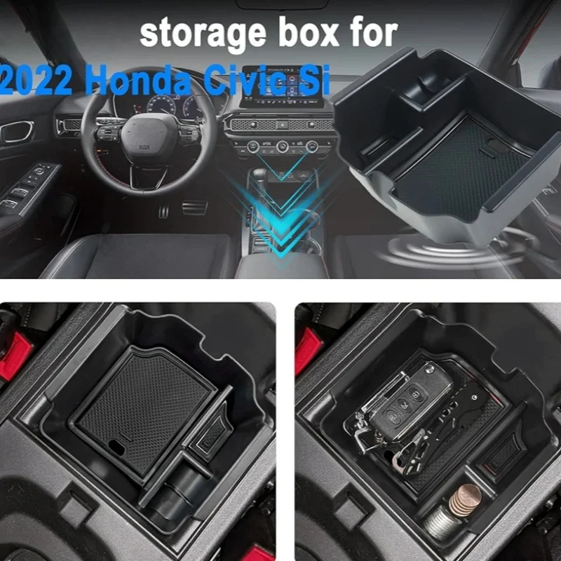 For Honda Acura Integra 2023 2024 and Civic 11th Gen 2022 2023 2024 Hatchback Manual Accessories Center Console Tray Organizer view 6