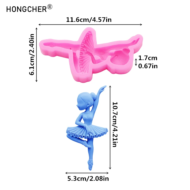 Ballet Girl Silicone Mold Chocolate Cake Baking Tools DIY Handmade Art Clay Refrigerator Sticker Making Molds view 2