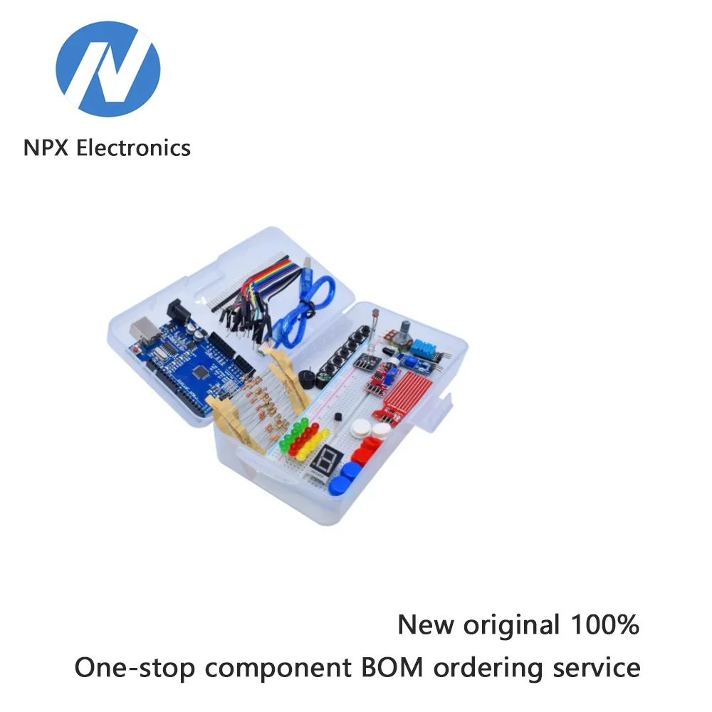 Kit pemula mudah 400 lubang breadboard kit R3 development board parts kit dengan lampu LED untuk pembelajaran