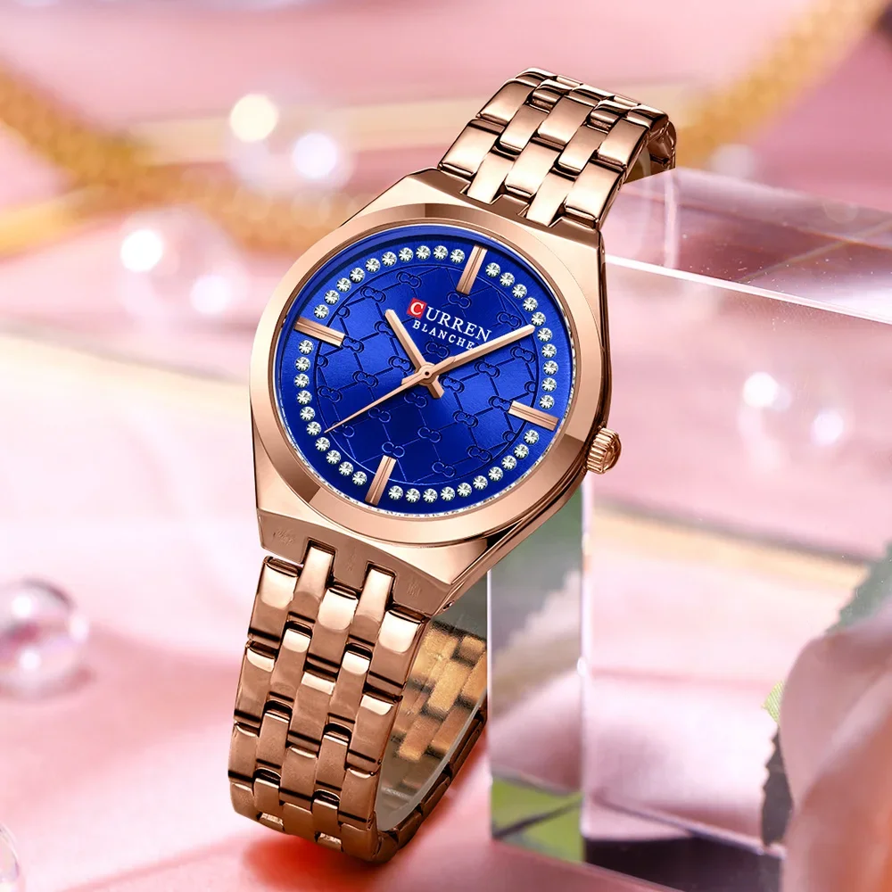 CURREN Brand Personalized Vintage Round Watch Ladies Belt Watch Suitable For Lightweight Gifts Fashionable High-quality Unique