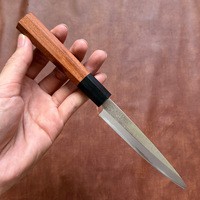 4.5 Inch Sashimi Knife Single-edged Blade Damascus Steel Wood Handle Utility Paring Steak Engraving BBQ Cleaver Kitchen Knife
