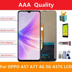 Tela de exibição LCD e painel de toque para Oppo, digitalizador original, A57, A77, 5G, PFTM20, CPH2387, 2385, A57S, 4G, CPH2387, 2385