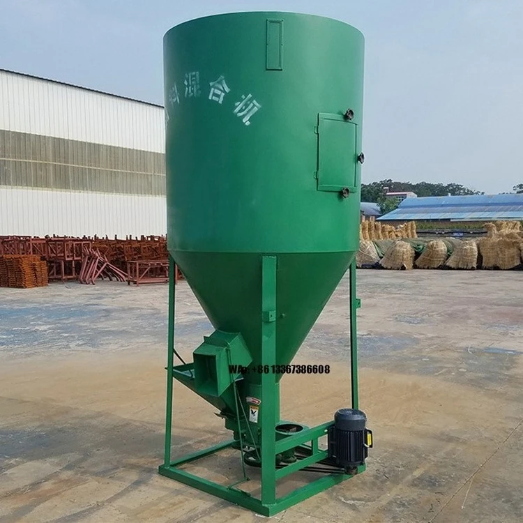 

300-2000 kg/h Vertical Farm Feed Mixer Poultry Feed Grinder Automatic Animal Feed Mixer