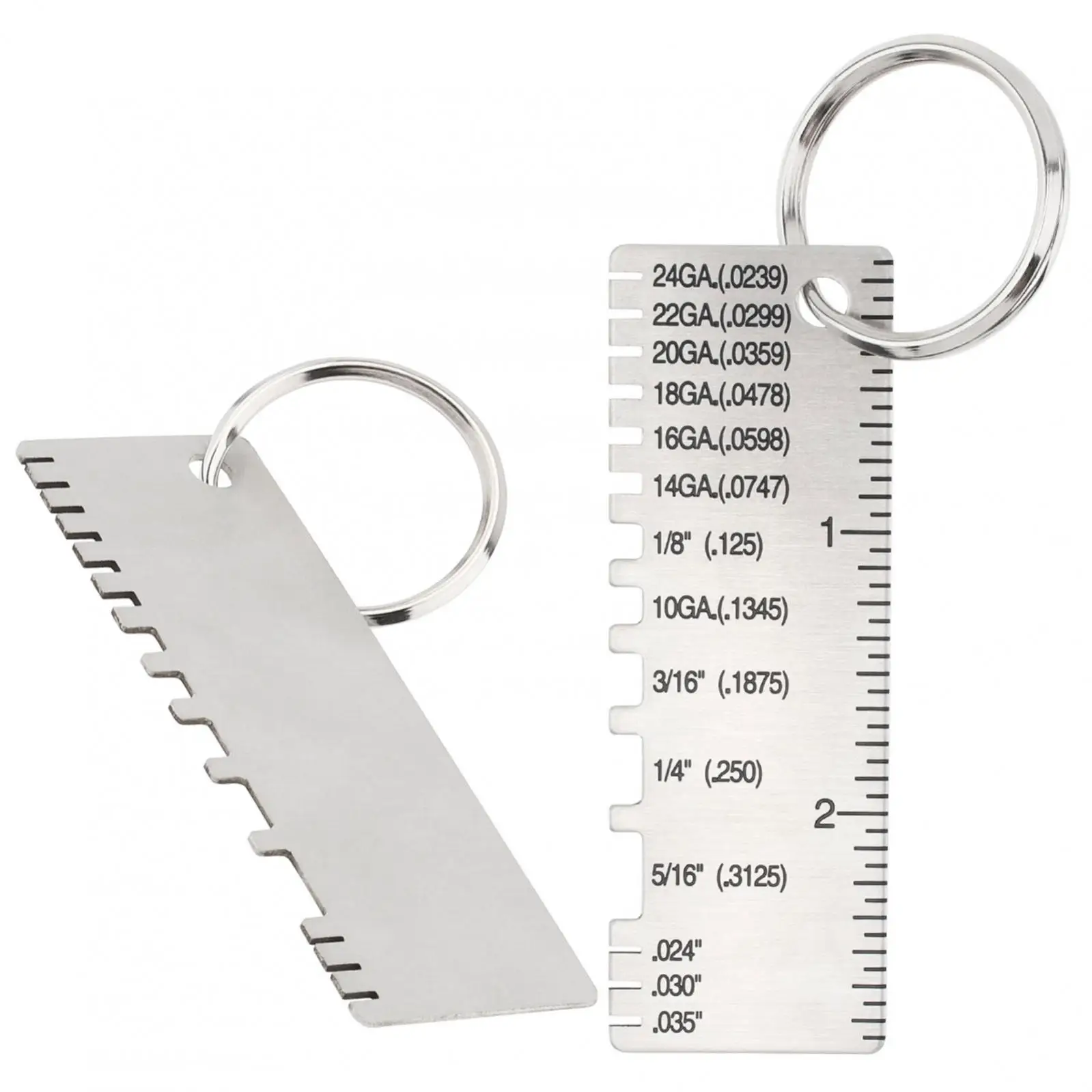 Key Chain Thickness Gauge Meter Design Light Stainless Steel Metal Sheet Thickness Gauge