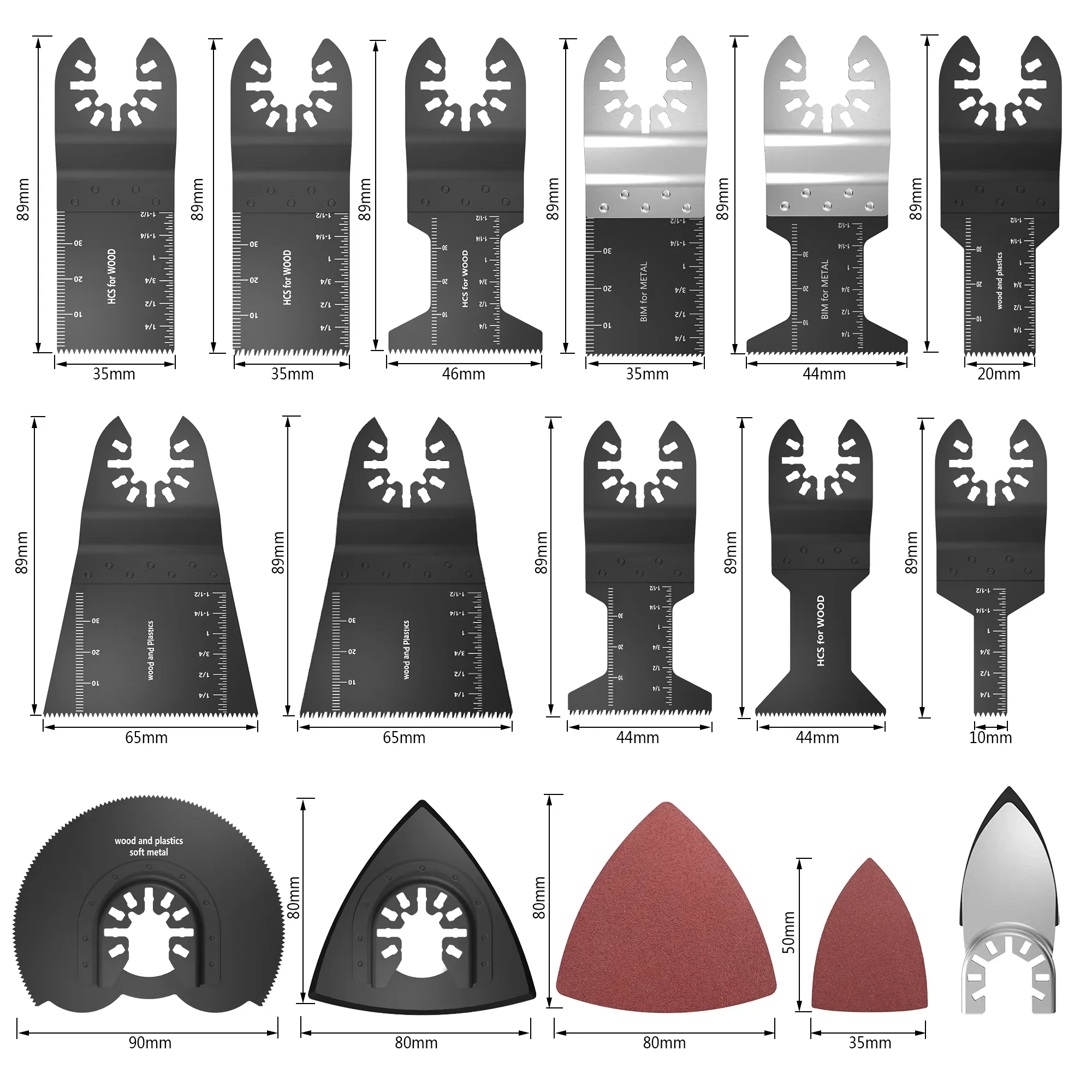 4/56PCS Oscillating Multitool Blade High Carbon Steel Arc Edge Cutting Saw Blade Quick Release Multi Tool Saw Blade For Wood PV