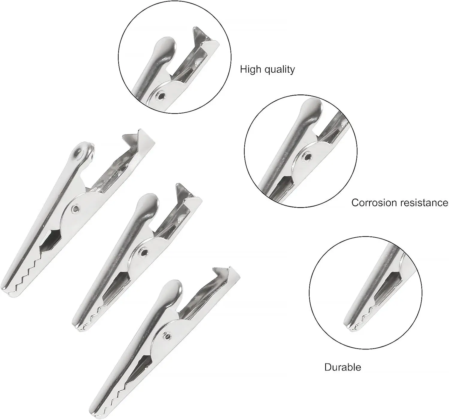 50 قطعة مقاطع التمساح الصغيرة مشبك التمساح المعدني الصغير 28 مللي متر 35 مللي متر 45 مللي متر للاختبار الكهربائي لاختبار البطارية #5