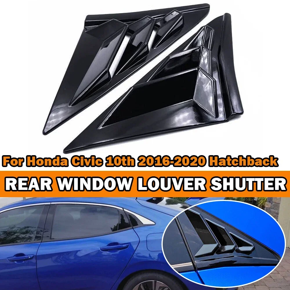 para-honda-civic-hatchback-10th-gen-2016-2020-2x-adesivo-de-carro-janela-lateral-traseira-persianas-ventilacao-de-ar-colher-tons-capa-guarnicao-persianas-abs
