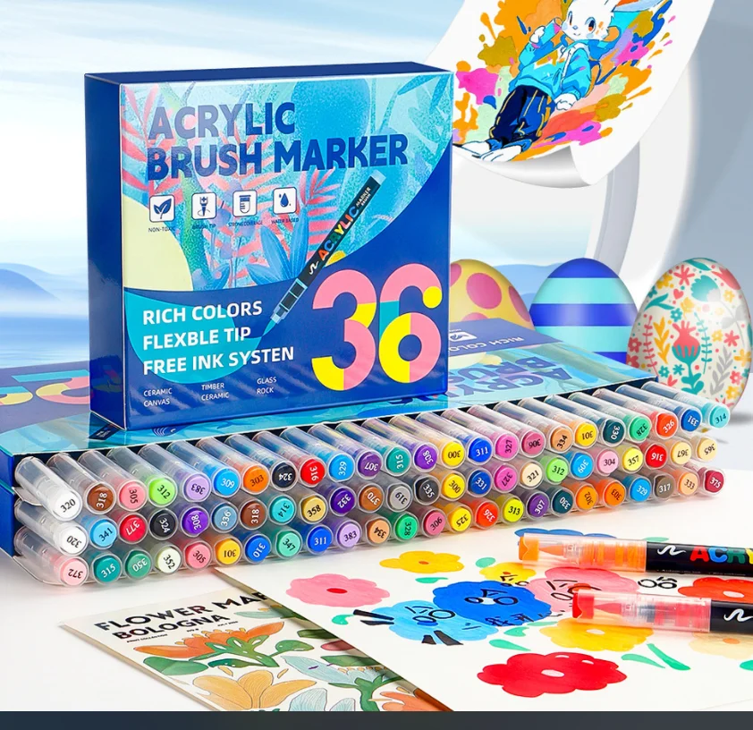 

Набор прямых жидких маркеров, 24/48/7 цветов, нарисованные вручную своими руками, ручки с акриловыми красками для граффити, идеально подходят для художников/студентов