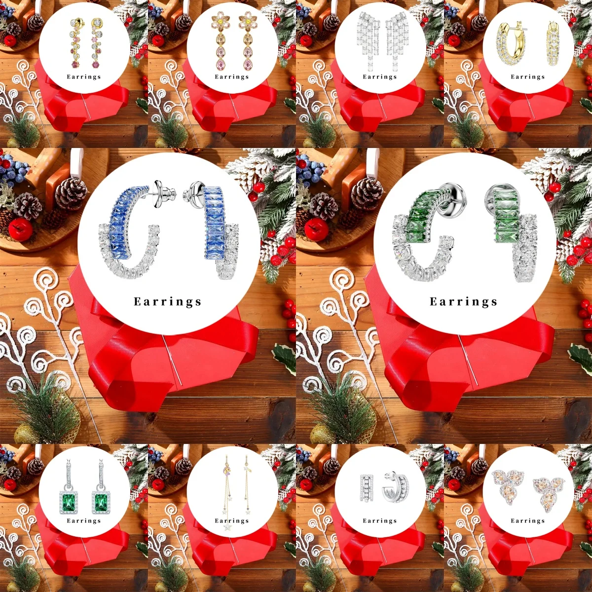 Nuevos adornos، colgantes y dijes navideños 2025 - Pendientes de la collection SW Classic، styl femenino21 #1