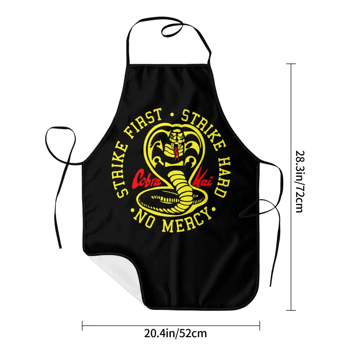 Custom Bib Cobra Kai The Karate Kid Aprons  Adult Chef Cooking Strike First Strike Hard 80S Movie Tablier Cuisine Gardening