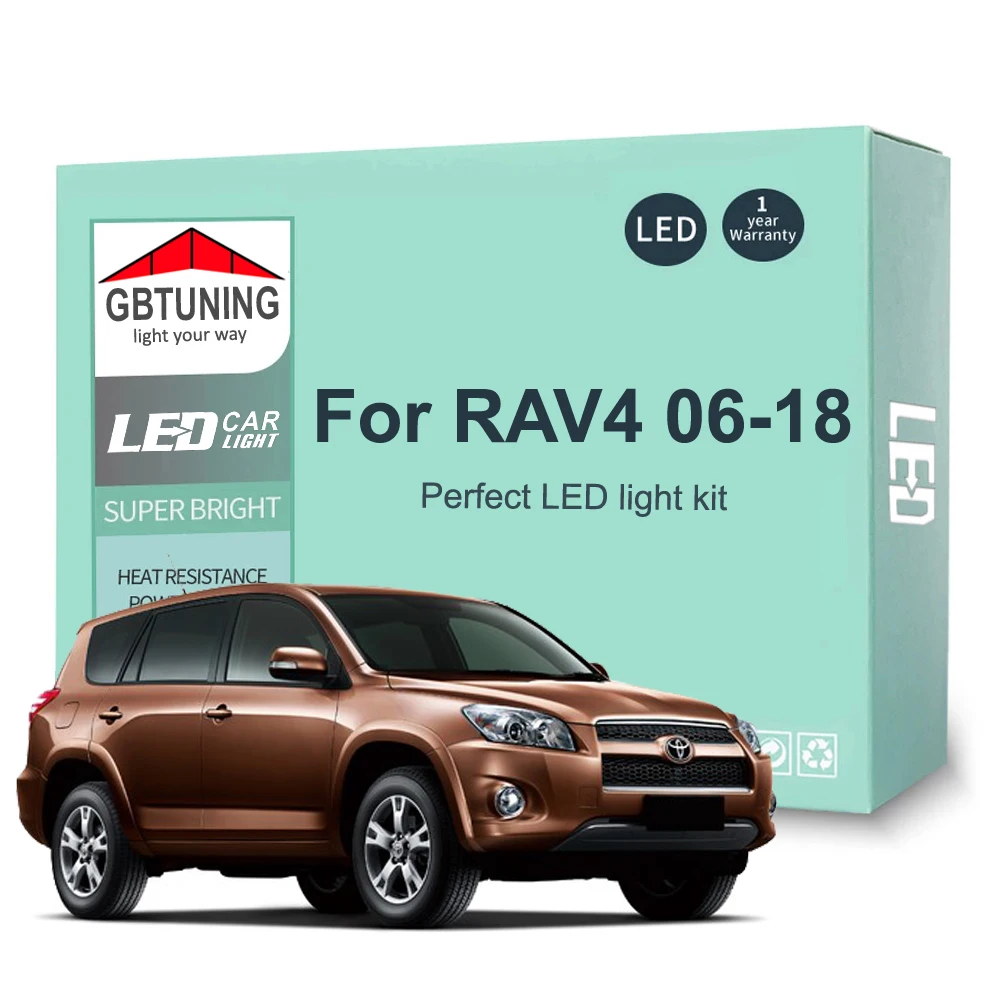 

10Pcs Car Accessories Canbus LED Interior Light For Toyota RAV4 2006 2007 2008 2009 2010 2011 2012 2013 2014 2015 2016 2017 2018