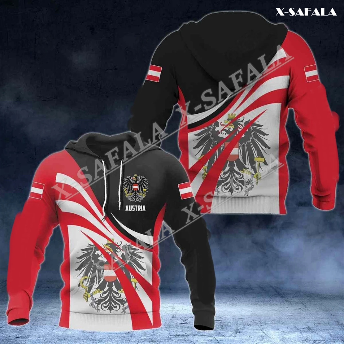 AUSTRIA  Flag Map Eagle  Country 3D Full Printed Man Zipper Hoodie Pullover Sweatshirt Hooded Jersey Tracksuits Shrink Resistant