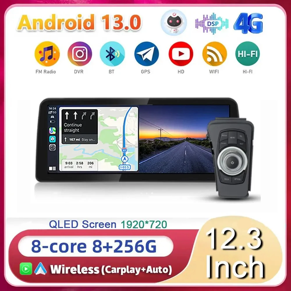 

12.3" Android 13 ID8 Car Radio For BMW 3 Series E90 318i 320i E91 E93 2006 2007 - 2012 WIFI+4G Stereo GPS Navi Multimedia Player