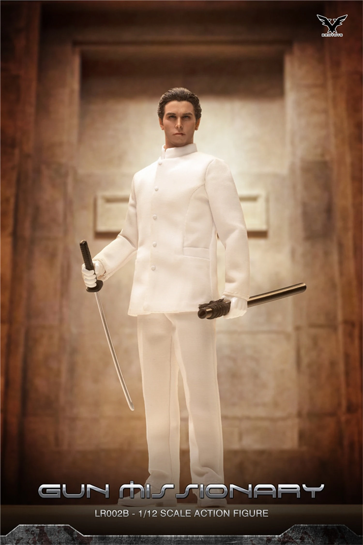 BROTOYS 1/12 Scale LR002B White Suit Godfather Christian Bale John Preston 6INCHES Action Figure