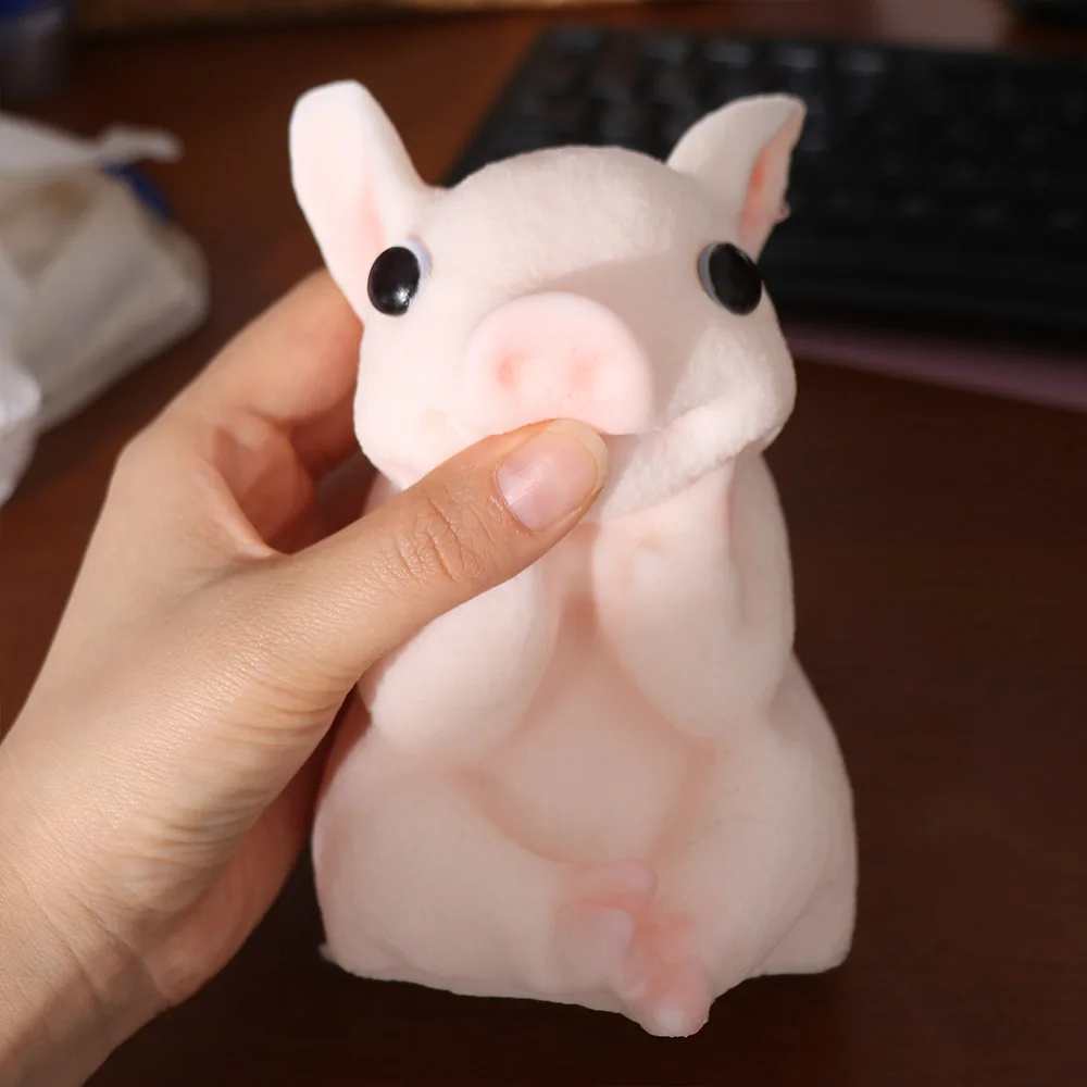 Brinquedo de apertar porquinho animal de recuperação lenta, brinquedo de simulação de animal de desenho animado, brinquedos macios e coloridos para crianças