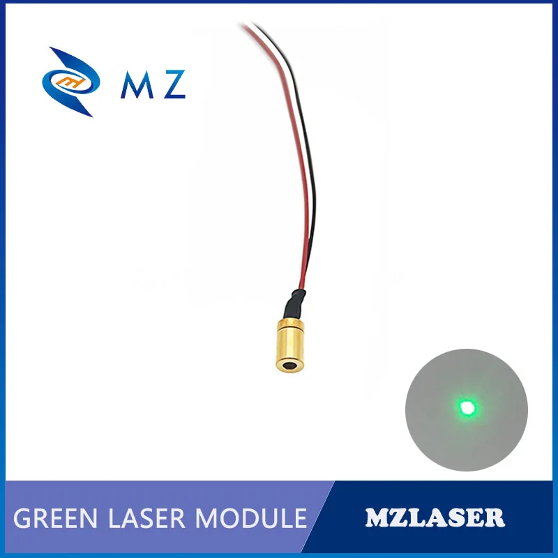 Módulo láser de punto verde de tamaño pequeño, lente PMMA de alta calidad, accionado por APC Industrial, D6 mm, 520nm, 0,5 mw