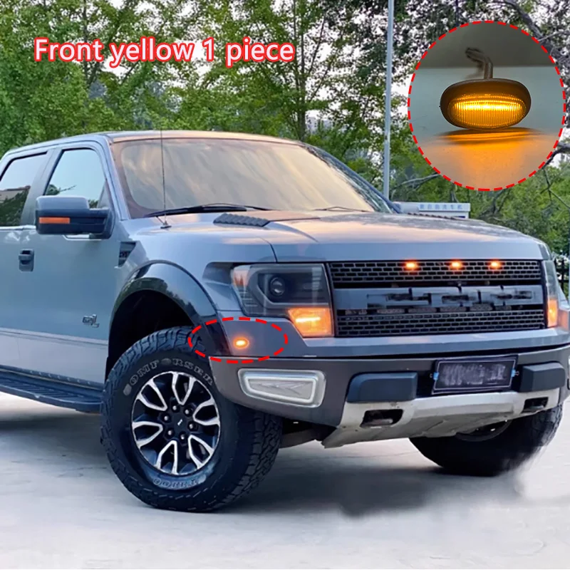 

Дымчатый черный автомобильный угол раструба бокового освещения, светодиодный индикатор ширины для Ford F150 SVT Raptor 2009 2010 2011 2012 2013 2014