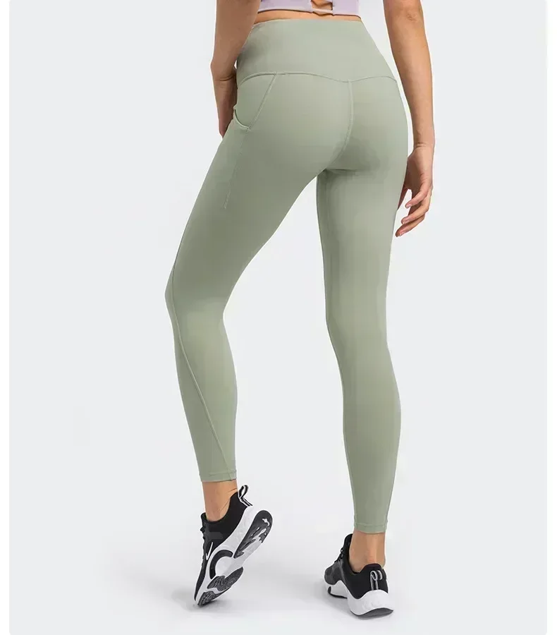 Lemon celana legging wanita, celana legging mulus Cepat Kering bernapas olahraga Fitness Gym, celana ketat olahraga Yoga lembut