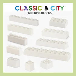 Building block 1X2 1X8 2X4 2X8 hole white brick basic accessories education creativity compatible brand building block toy 2023