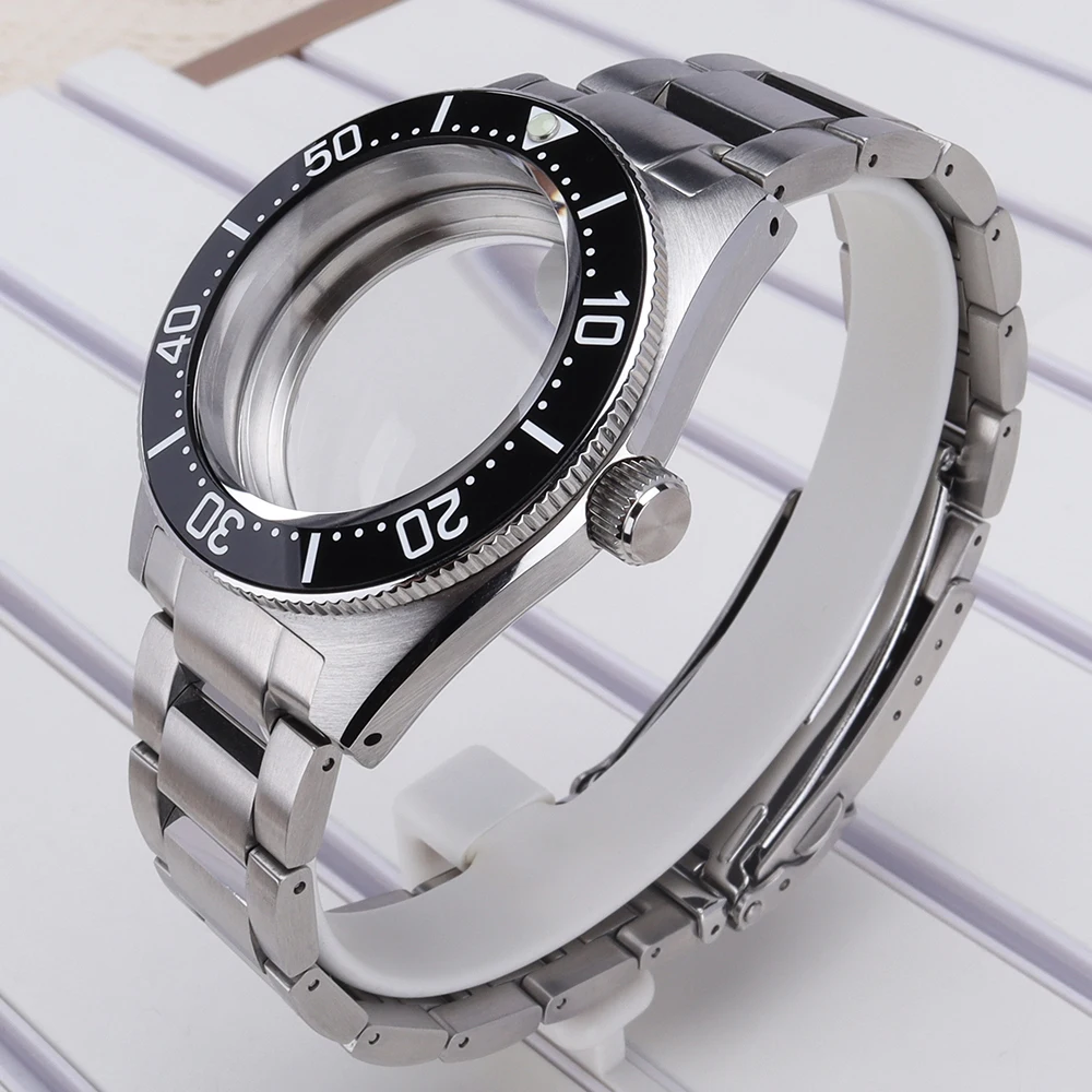 40mm Herren-Uhrengehäuse und Armband für Mod SPB143J1/SPB253J1 Black Tiger Whale für NH35 NH36 NH34 4R36 NH70 Uhrwerk AR Saphirglas – Detail 4