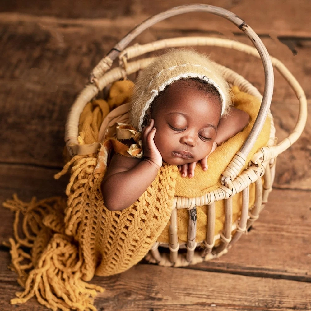 

Реквизит для фотосъемки новорожденных, желтое шерстяное одеяло, подушка, фоны для детской фотосессии, аксессуары для студии, позирование, сессия