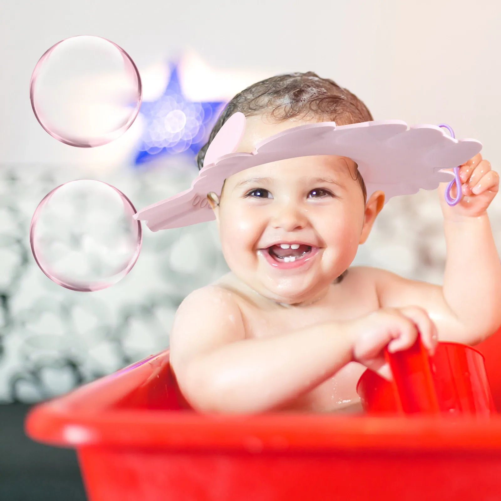 

Adjustable Baby Shampoo Cap Eva Bath Visor Blocks Water from Eyes Ears Mouth for Toddlers Girls Boys Infant Hair Washing Shower
