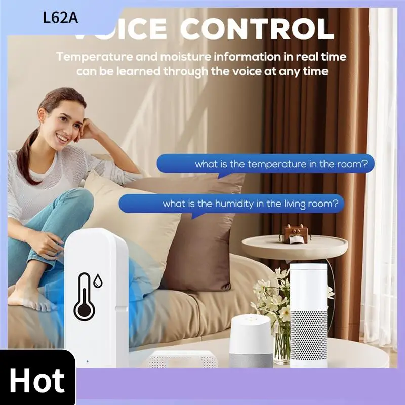 

L62A Термометр, гигрометр, монитор, датчик температуры, влажности, Wi-Fi, в помещении, работает с Smart Life Home